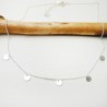 Collier avec 5 breloques rondes ras de cou fin en argent 925 recyclé minimaliste avec chaine ajustable made in France