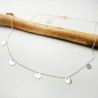 Collier avec 5 breloques rondes ras de cou fin en argent 925 recyclé minimaliste avec chaine ajustable made in France