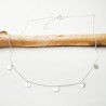 Collier avec 5 breloques rondes ras de cou fin en argent 925 recyclé minimaliste avec chaine ajustable made in France
