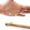 Halskette mit 5 runden dünnen Choker-Anhängern aus minimalistischem recyceltem 925er Silber mit verstellbarer Kette