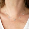 Collier avec 5 breloques rondes ras de cou fin en argent 925 recyclé minimaliste avec chaine ajustable made in France