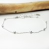 Thin bracelet in minimalist recycled 925 silver with chain and alternating beads