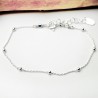 Thin bracelet in minimalist recycled 925 silver with chain and alternating beads