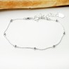 Thin bracelet in minimalist recycled 925 silver with chain and alternating beads