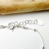 Thin bracelet in minimalist recycled 925 silver with chain and alternating beads