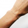 Dünnes Armband aus minimalistischem, recyceltem 925er Silber mit Kette und abwechselnden Perlen