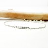 Minimalistisches dünnes Armband aus recyceltem 925er Silber mit Kette und quadratischen Perlen