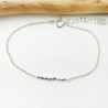Minimalistisches dünnes Armband aus recyceltem 925er Silber mit Kette und quadratischen Perlen