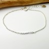 Minimalistisches dünnes Armband aus recyceltem 925er Silber mit Kette und quadratischen Perlen