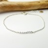 Minimalistisches dünnes Armband aus recyceltem 925er Silber mit Kette und quadratischen Perlen