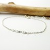 Minimalistisches dünnes Armband aus recyceltem 925er Silber mit Kette und quadratischen Perlen
