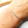 Minimalistisches dünnes Armband aus recyceltem 925er Silber mit Kette und quadratischen Perlen
