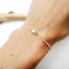 Dünnes Nugget-Armband aus minimalistischem, recyceltem 925er Silber mit verstellbarer Kette