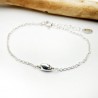 Dünnes Nugget-Armband aus minimalistischem, recyceltem 925er Silber mit verstellbarer Kette