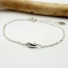 Dünnes Nugget-Armband aus minimalistischem, recyceltem 925er Silber mit verstellbarer Kette