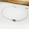 Dünnes Nugget-Armband aus minimalistischem, recyceltem 925er Silber mit verstellbarer Kette