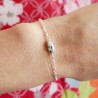 Dünnes Nugget-Armband aus minimalistischem, recyceltem 925er Silber mit verstellbarer Kette