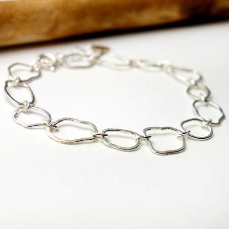 Großes Maya-Wolkenarmband aus recyceltem und upgecyceltem 925er Silber, verstellbar