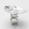 Grande bague créateur réglable Petite Fleur des Pres en argent 925