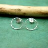 Maya big round stud earrings in recycled and upcycled 925 silver, c...