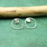 Maya big round stud earrings in recycled and upcycled 925 silver, c...