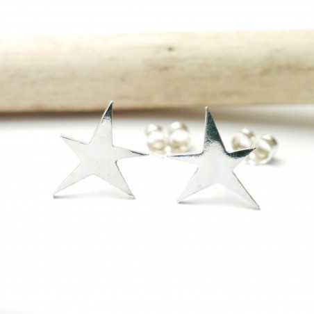 Petites boucles d'oreilles puces femme étoile en argent 925 made in France