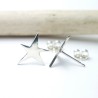 Grosse Stern Ohrstecker aus Recyceltem Sterlingsilber