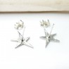 Boucles d'oreilles puces créateur étoile en argent 925 fabrication française