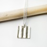 Unisex Bamboo Recycled 925 Silver Necklace Sterling silver necklace...