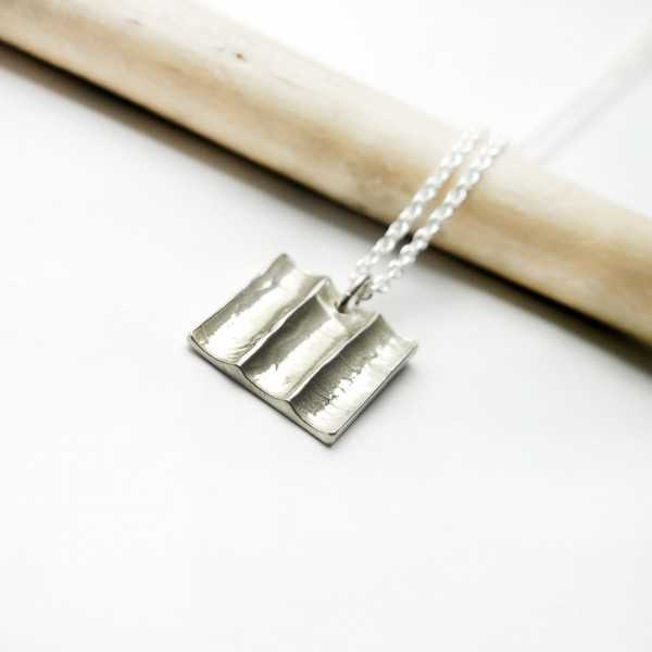 Unisex-Bambus-Halskette aus recyceltem 925er Silber