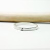Alliance sablée empilable argent 925 recyclé montée d'une perle en ...