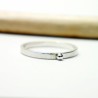 Alliance sablée empilable argent 925 recyclé montée d'une perle en ...