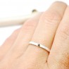 Alliance sablée empilable argent 925 recyclé montée d'une perle en ...