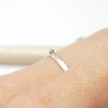 Alliance sablée empilable argent 925 recyclé montée d'une perle en ...