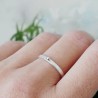 Alliance sablée empilable argent 925 recyclé montée d'une perle en ...