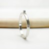 Alliance sablée empilable argent 925 recyclé montée d'une perle en ...