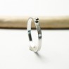 Alliance sablée empilable argent 925 recyclé montée d'une perle en ...
