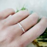 Alliance sablée empilable argent 925 recyclé montée d'une perle en ...