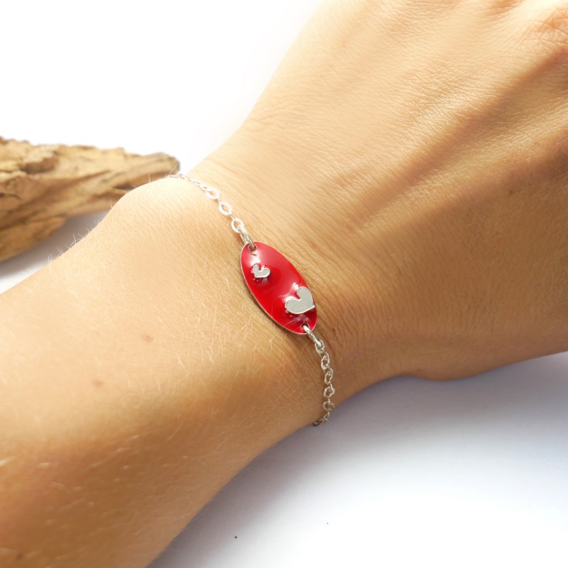Valentine heart sterling silver red bracelet Valentine 65,00 € Valentine heart sterling silver red bracelet Valentine 65,00 €
