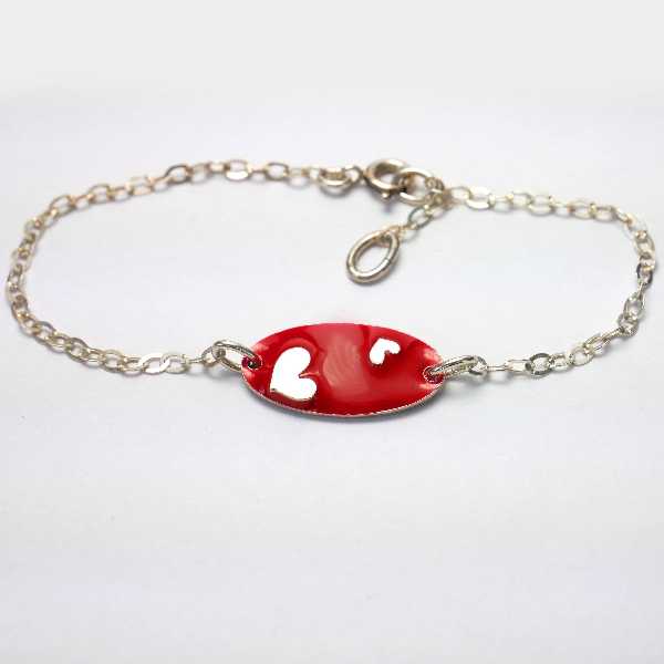 Valentine heart sterling silver red bracelet Valentine 65,00 €