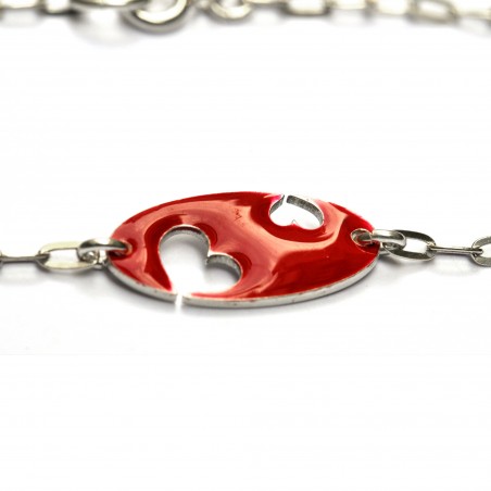 Bracelet coeur Valentine en argent massif et résine rouge Valentine 59,00 €