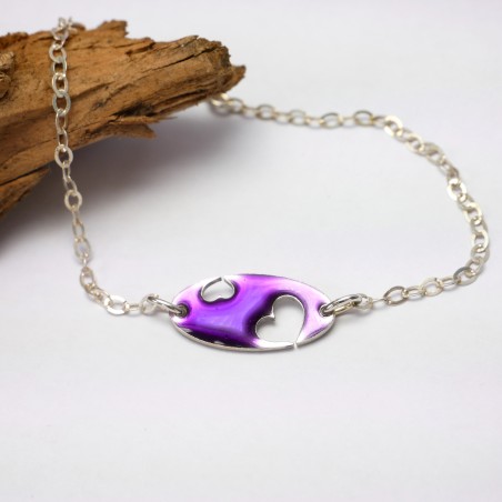Bracelet coeur Valentine en argent massif et résine violette Valentine 59,00 €
