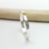 Wedding ring in recycled 925 silver and petal in 24 ct gold for wom...