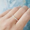 Wedding ring in recycled 925 silver and petal in 24 ct gold for wom...