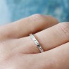 Striped wedding ring in recycled 925 silver for women and for men M...