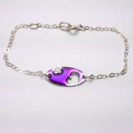 Bracelet coeur Valentine en argent massif et résine violette Valentine 59,00 €