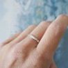 Strukturierter Ehering aus recyceltem 925er Silber für Damen und He...