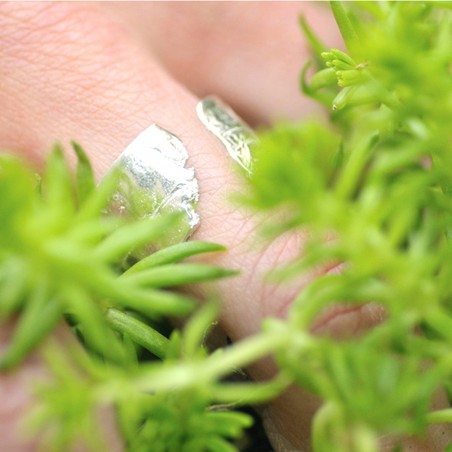 Bague anneau réglable Petite Fleur des Prés en argent massif 925/1000 fabriquée en France