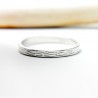 Long bark wedding ring in recycled 925 silver for women and for men...