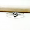 Recycled 925 silver stackable big daisy ring for women Minimalist s...
